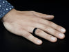 Black resin and metal ring