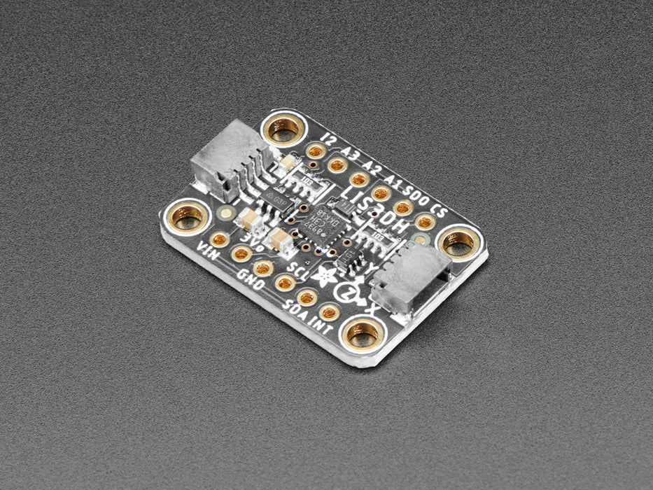 Top down view of a Adafruit LIS3DH Triple-Axis Accelerometer.