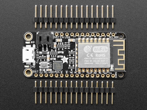 Angled shot of rectangular microcontroller.