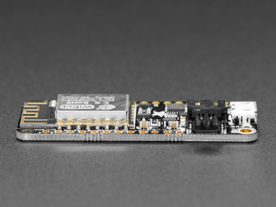 Angled shot of rectangular microcontroller.