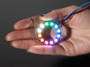 NeoPixel Ring with 12 x 5050 RGBW LEDs lighting up rainbow and white