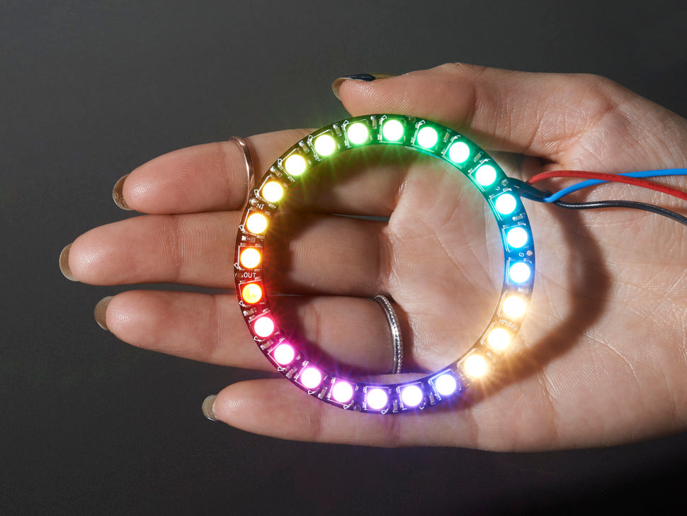 NeoPixel Ring - 24 x 5050 RGBW LEDs w/ Integrated Drivers Warm White ...