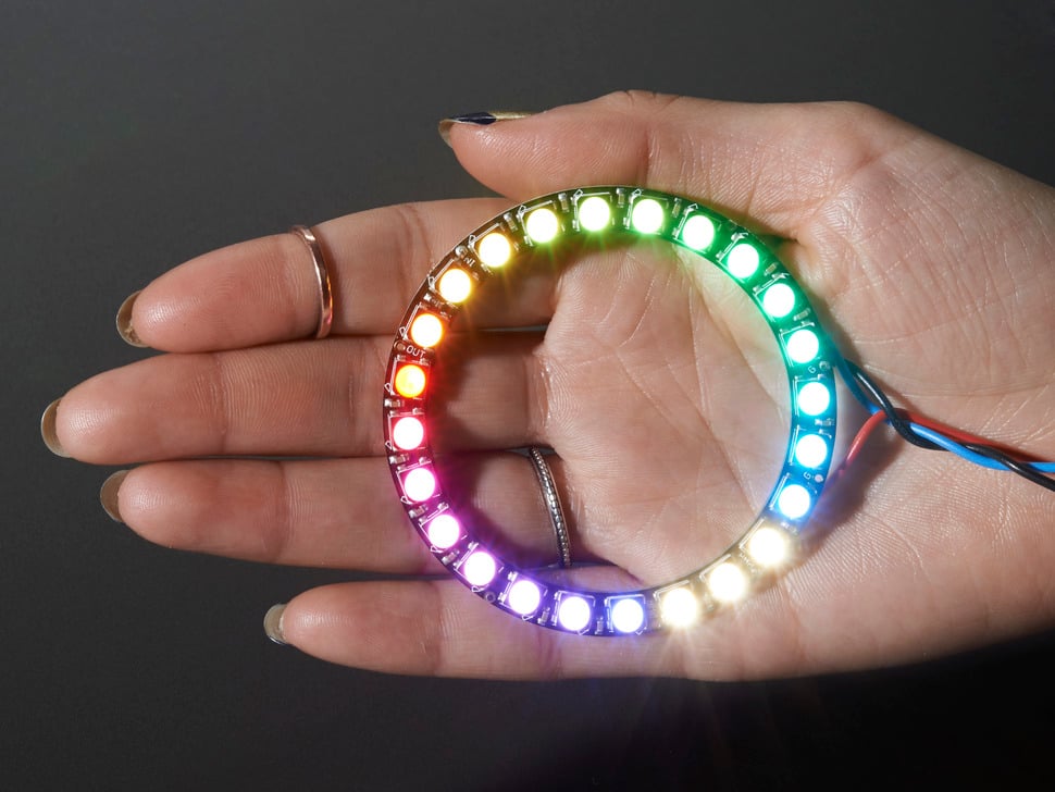 NeoPixel Ring - 24 x 5050 RGBW LEDs w/ Integrated Drivers Natural Whit ...