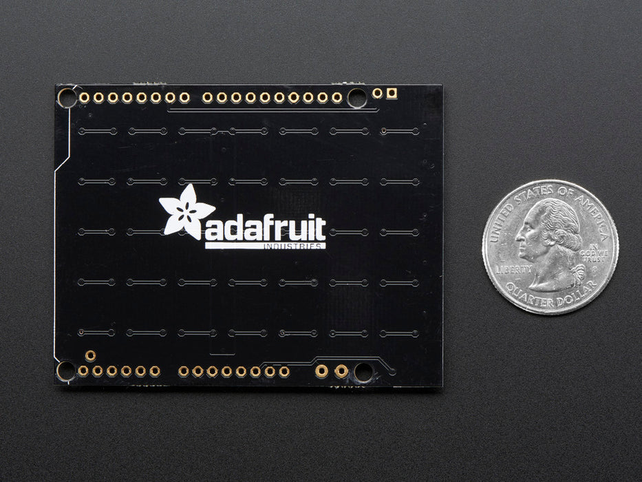 Adafruit NeoPixel Shield for Arduino - 40 RGB LED Pixel Matrix lit up rainbow and natural white