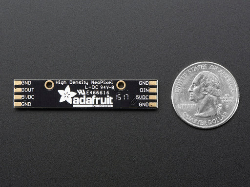 NeoPixel Stick with 8 x 5050 RGBW LED lit up rainbow and white