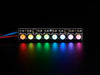 NeoPixel Stick with 8 x 5050 RGBW LED lit up rainbow and white