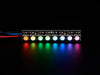 NeoPixel Stick with 8 x 5050 RGBW LED lit up rainbow and white