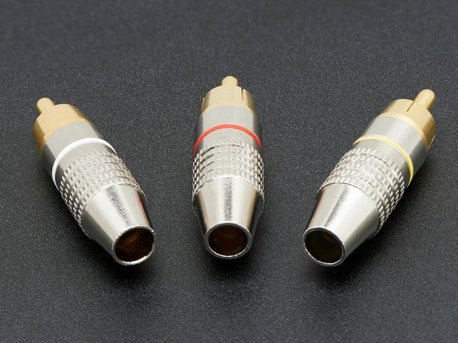 Three DIY RCA metal Plugs 