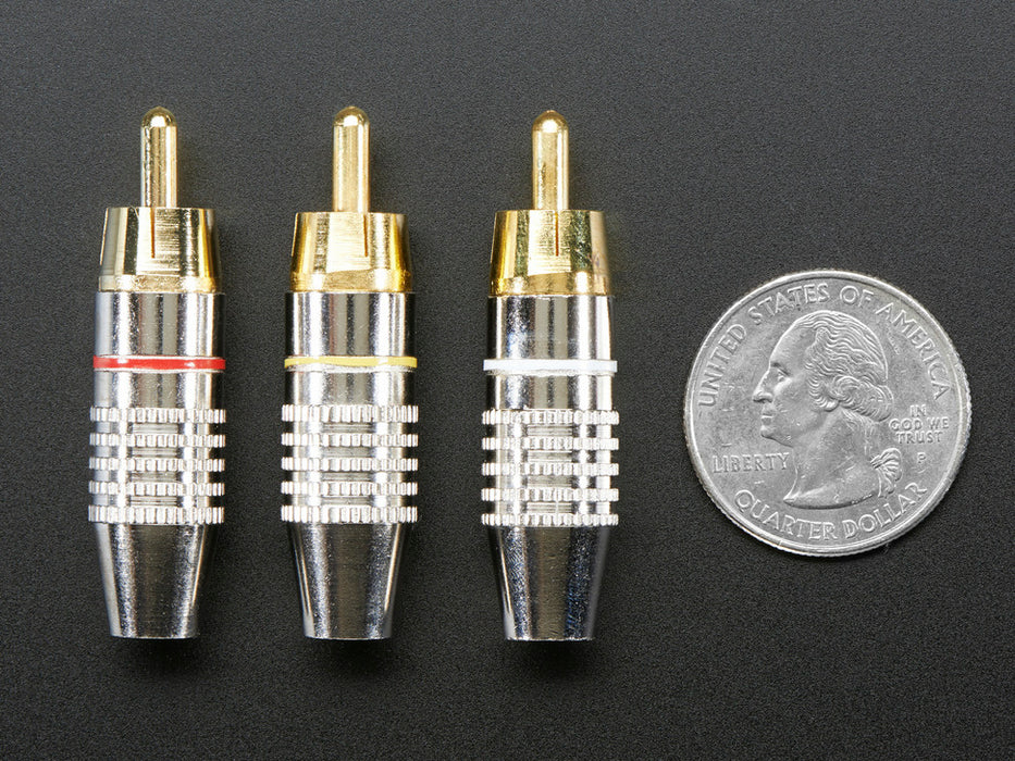 Three DIY RCA metal Plugs 