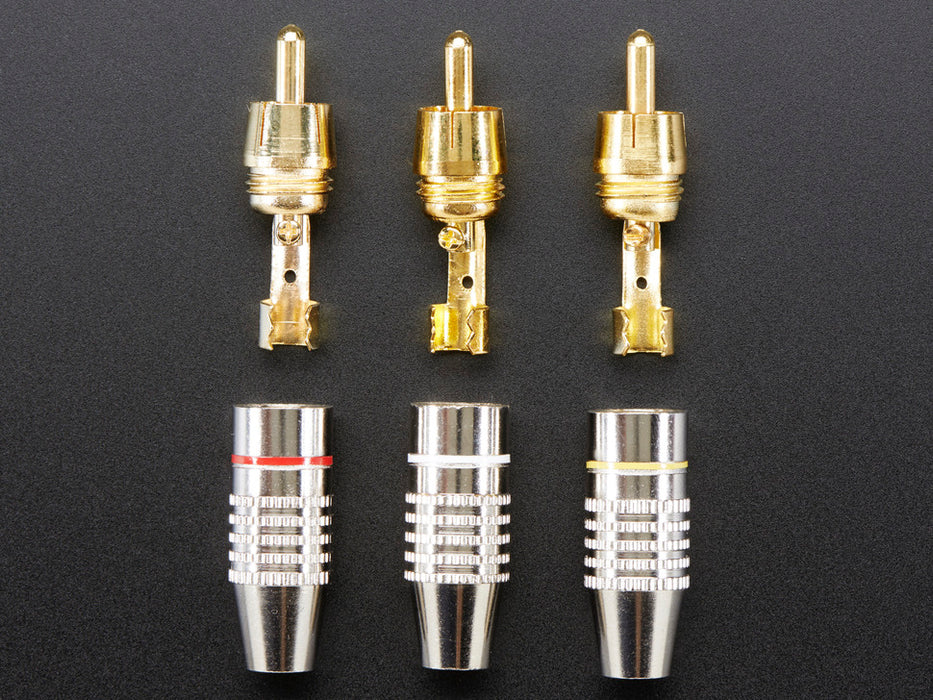 Three DIY RCA metal Plugs 