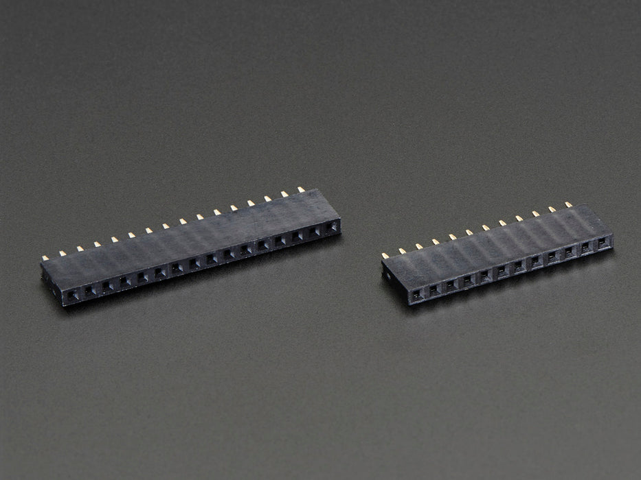 Angled shot of a Header Kit for Feather - 12-pin and 16-pin Female Header Set. 