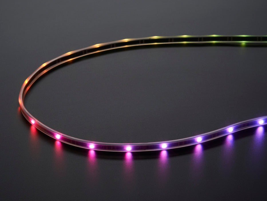 Adafruit NeoPixel Digital RGB LED Strip fading in and out various colors. 