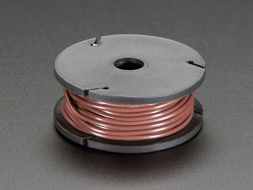 Stranded-Core Wire Spool - 25ft - 22AWG - Brown — Robot Italy