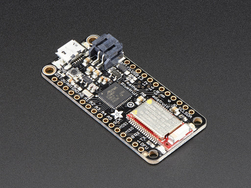 Angled shot of rectangular microcontroller.