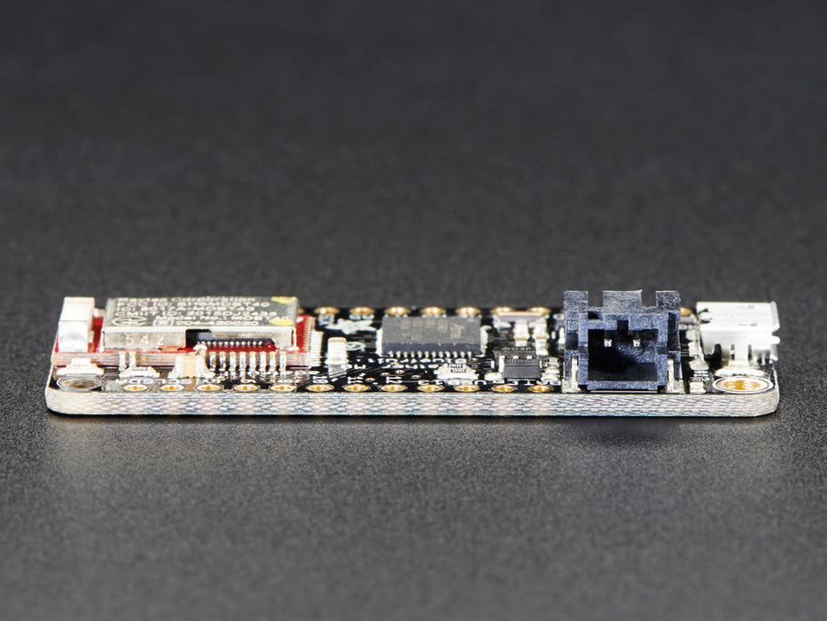 Angled shot of rectangular microcontroller.