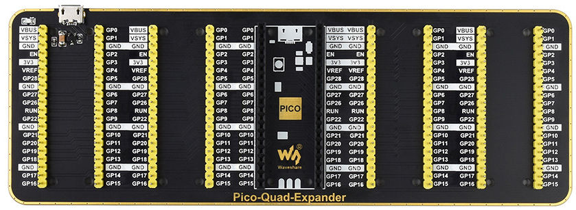 Quad GPIO Expander for Raspberry Pi Pico