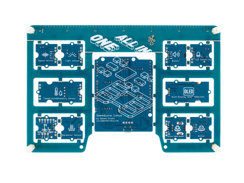 Grove Beginner Kit for Arduino -  All-in-one Arduino Compatible Board with 10 Sensors and 12 Projects with Free Course