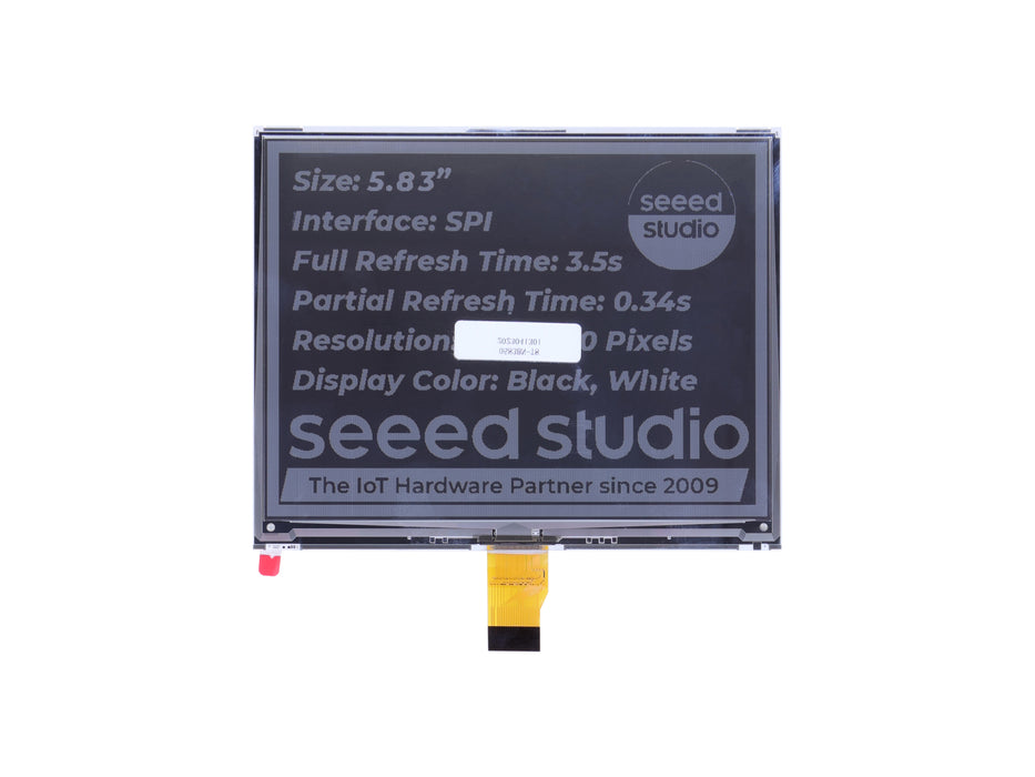 5.83" Monochrome eInk / ePaper Display with 648x480 Pixels, SPI interface, Support XIAO/Arduino/STM32