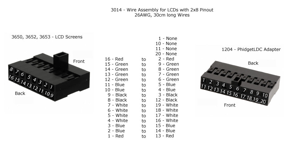 LCD cable (2x8 connector)