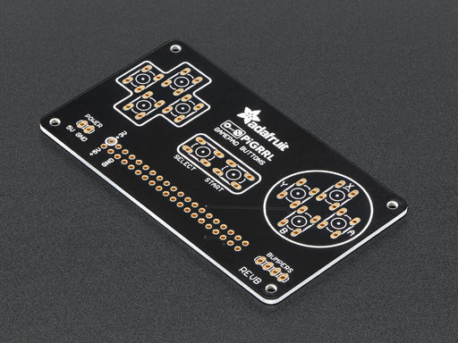 Angled shot of PiGRRL 2.0 Custom Gamepad PCB