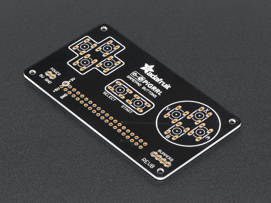 Angled shot of PiGRRL 2.0 Custom Gamepad PCB