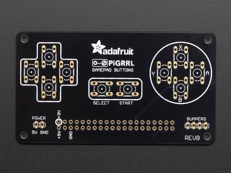 Angled shot of PiGRRL 2.0 Custom Gamepad PCB