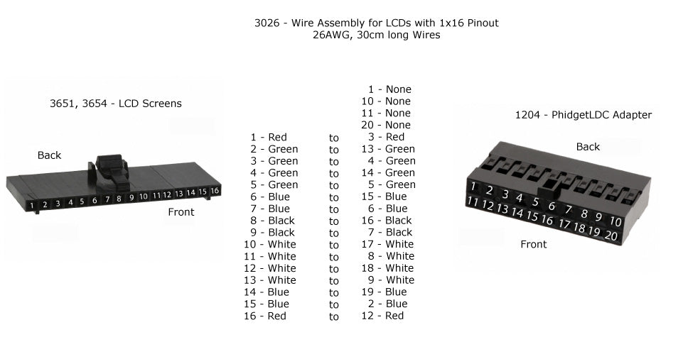 LCD cable (1x16 connector)