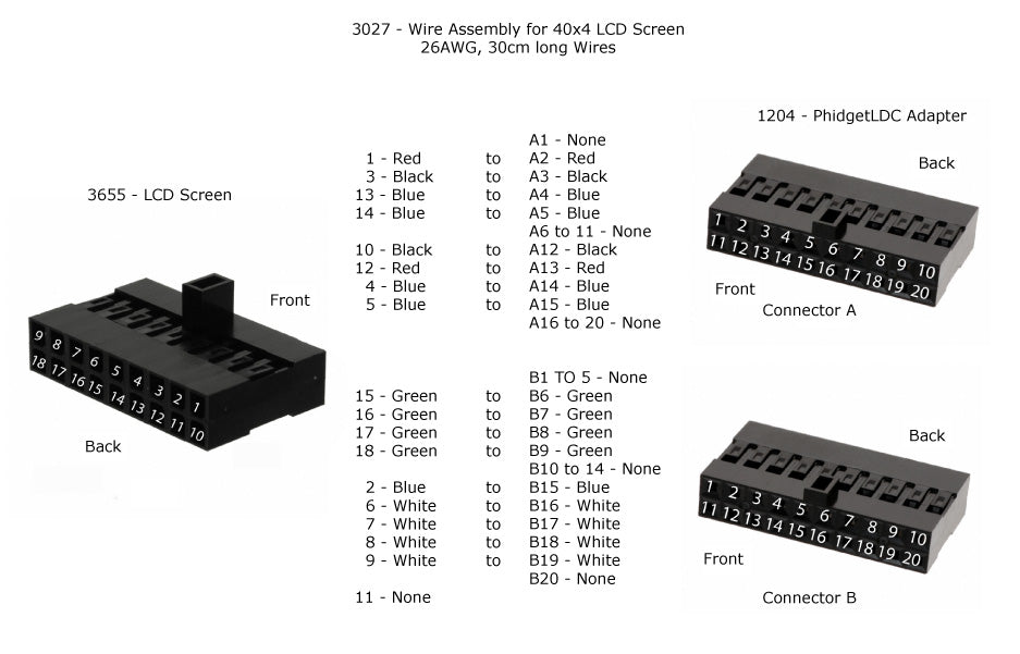 LCD cable (for 40x4 Screen)