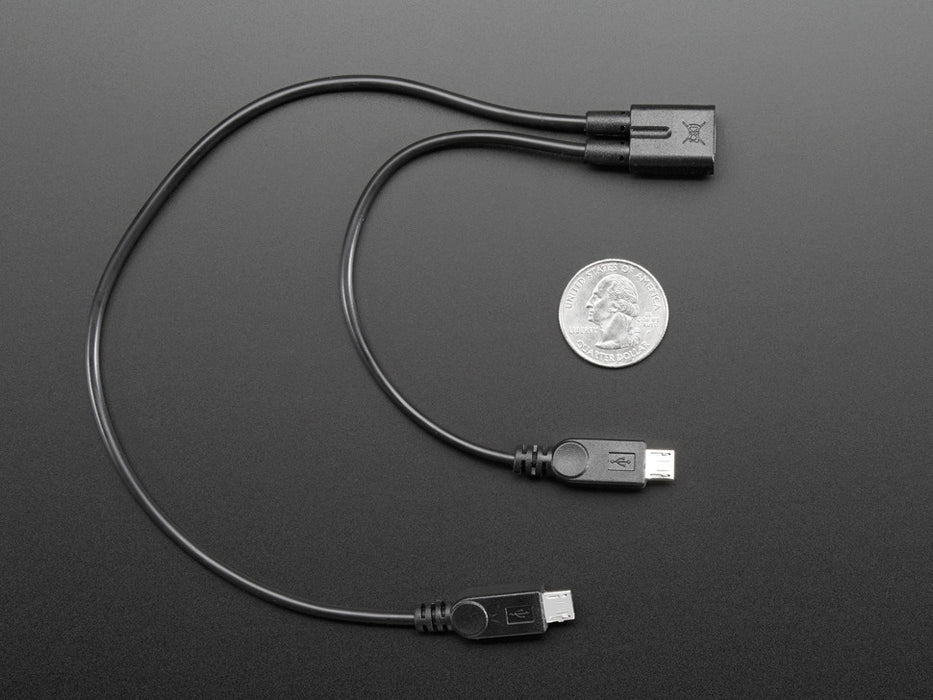 Micro B USB 2-Way Y Splitter Cable