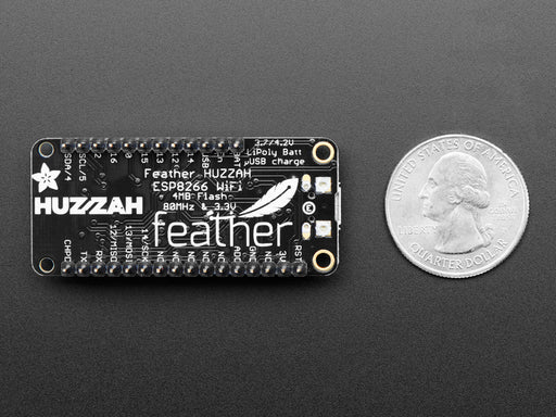 Angled shot of rectangular microcontroller with headers.