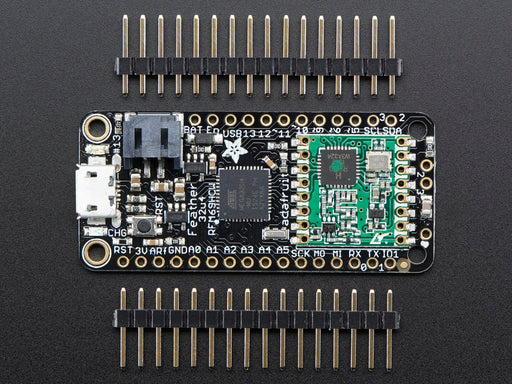 Angled shot of rectangular microcontroller.