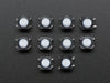 Angled shot of 10 8mm soft tactile buttons.