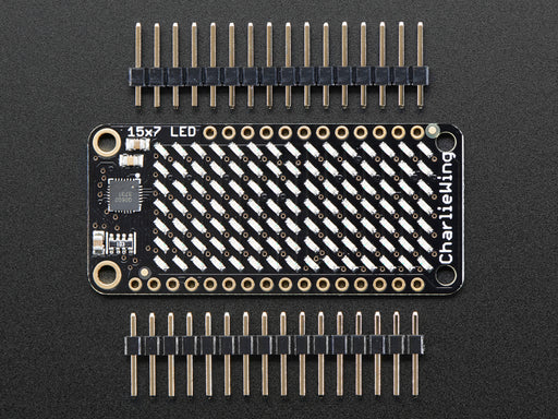 Video of a Adafruit 15x7 CharliePlex LED Matrix Display FeatherWing illuminating Green LEDs in a wave like pattern. 