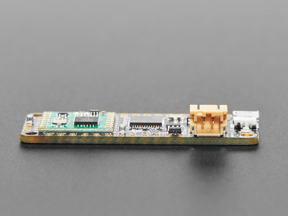 Angled shot of rectangular microcontroller.