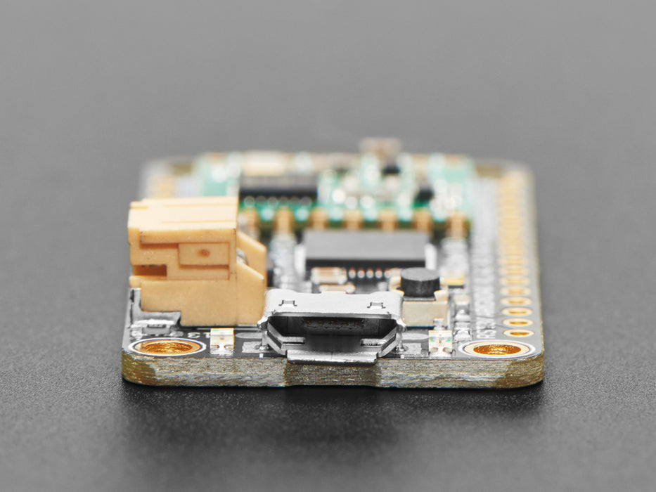 Angled shot of rectangular microcontroller.