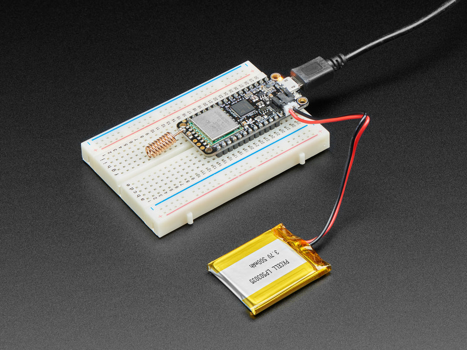 Angel shot Adafruit Feather M0 with RFM95 LoRa Radio - 900MHz