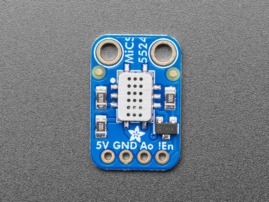 Angled shot of a Adafruit MiCS5524 CO, Alcohol and VOC Gas Sensor Breakout. 