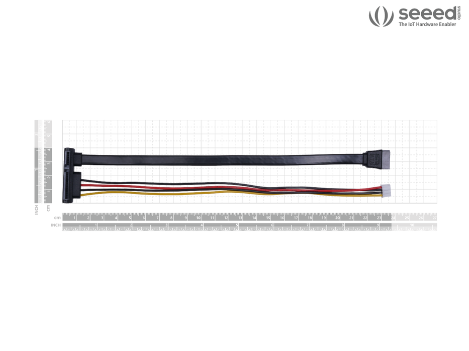 4-Pin Power & SATA Data to SATA 22Pin(7+15Pin) Cable for ODYSSEY - X86J4105 – 26AWG/ 200mm line length