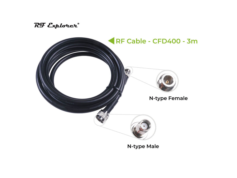 RF Cable; N Female to N Male - CFD400-Black-3m