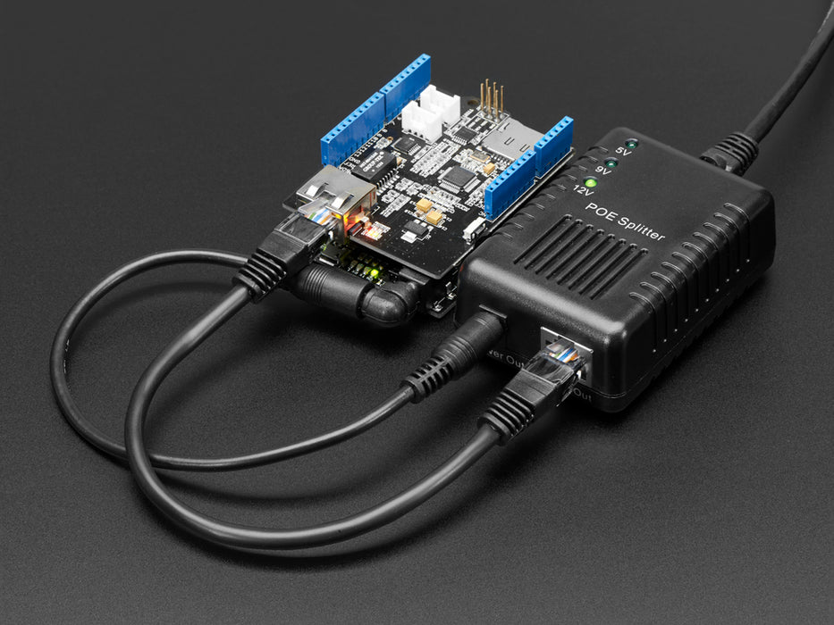 802.3af PoE Output Data & Power Splitter - 5/9/12V