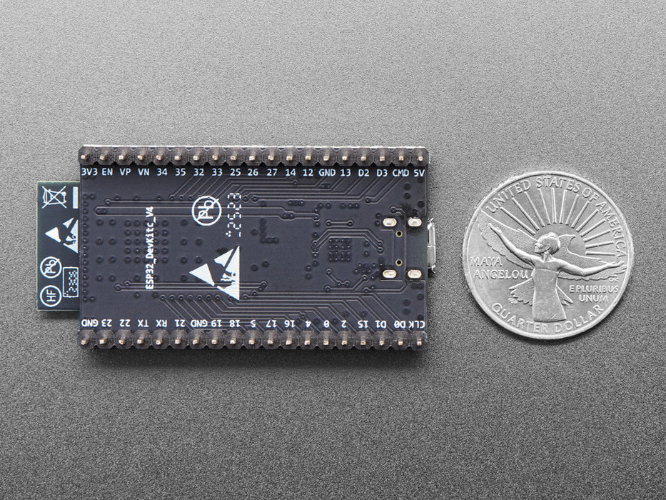 Angled shot of a Espressif ESP32 Development Board.