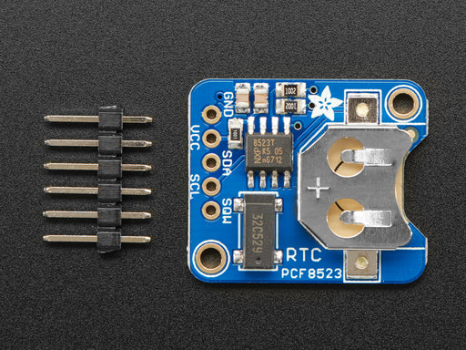 Angled shot of RTC breakout board.