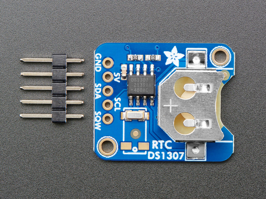 Angled shot of a Adafruit DS1307 Real Time Clock Assembled Breakout Board.