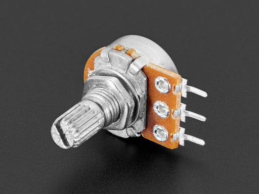 Breadboard Friendly Panel Mount 10K potentiometer log.