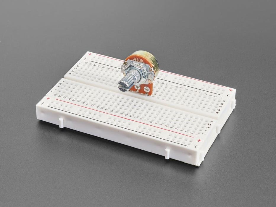 Breadboard Friendly Panel Mount 10K potentiometer log.