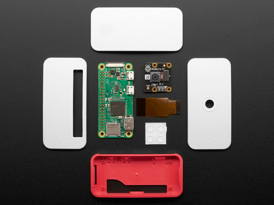 Angled shot of a Raspberry Pi Zero W NoIR Camera Pack - Includes Pi Zero W.