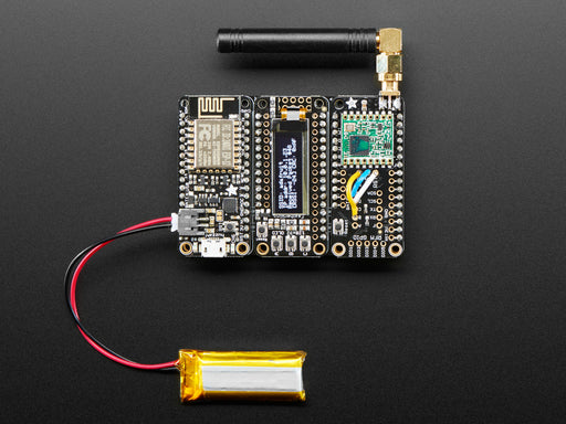 Triple prototyping feather wing PCB with socket headers installed