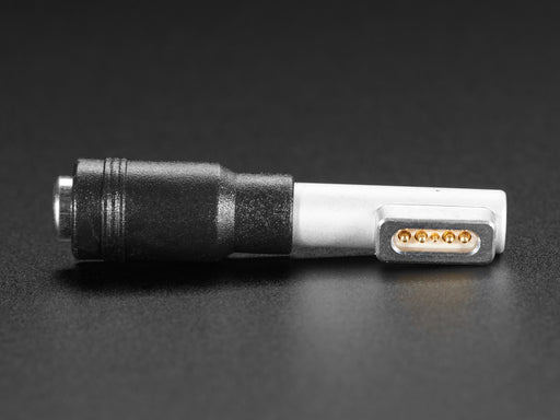 Angle shot of a 2.1mm DC Barrel Jack to 1st Generation MagSafe Adapter showing the DC Barrel end.