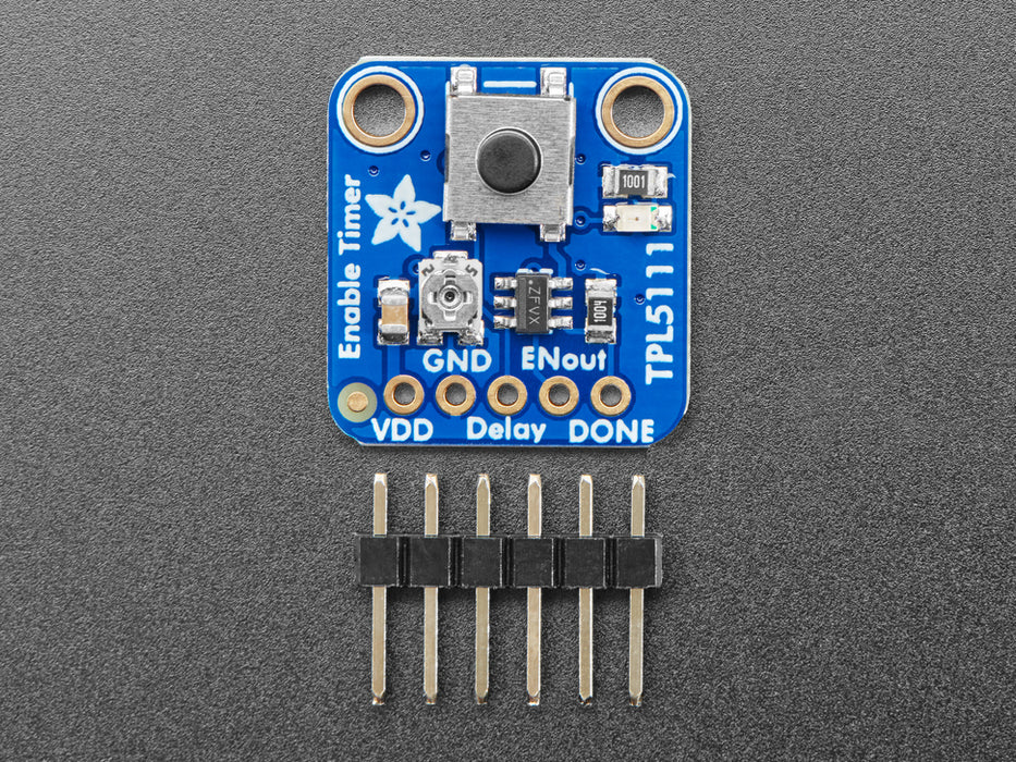 Angled shot of a TPL5111 Low Power Timer Breakout Board.