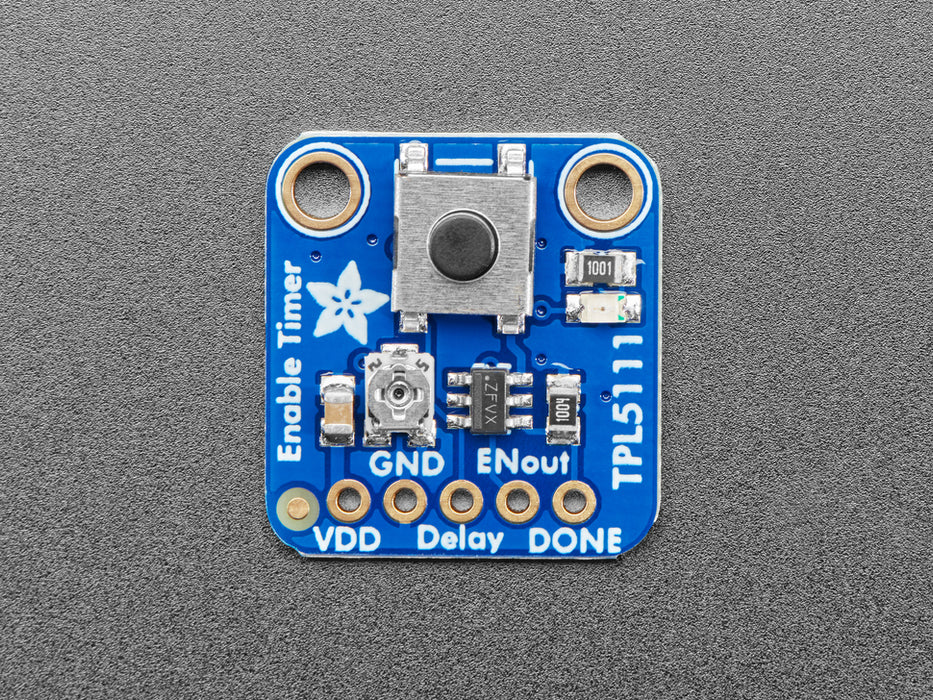 Angled shot of a TPL5111 Low Power Timer Breakout Board.